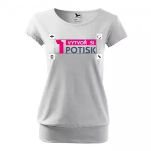 Dames-T-shirt met boord - bedrukking