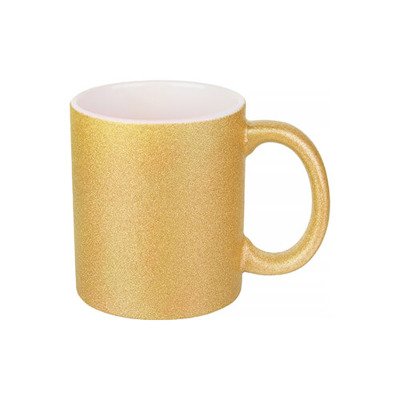 Mokken online bedrukken - gouden glittermok