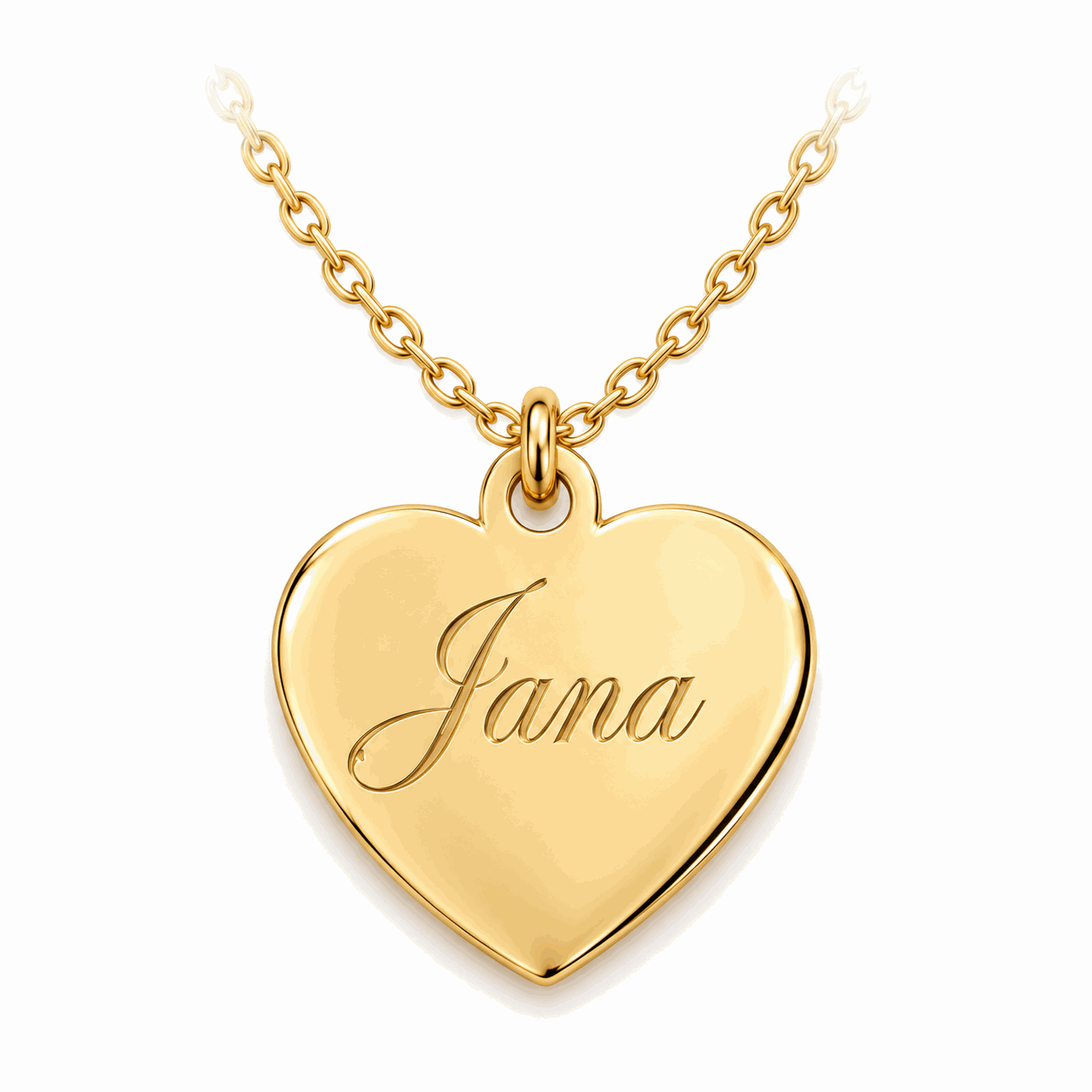 ketting met hartvormige hanger en eigen gravering