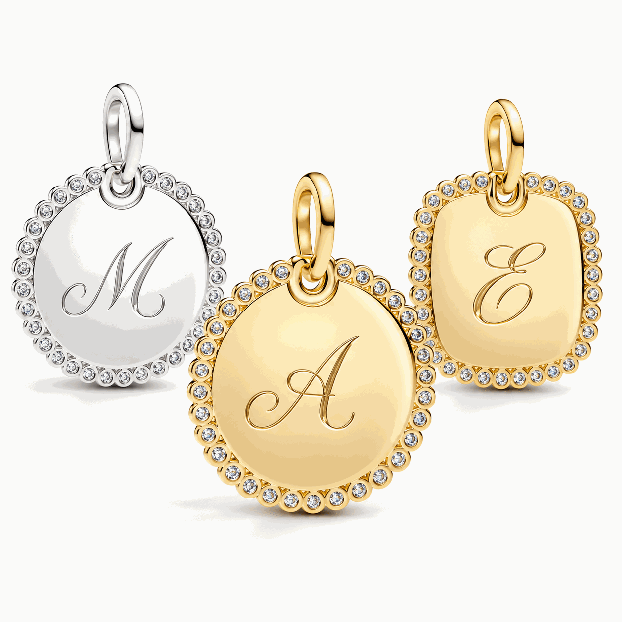 Vergulde hanger voor ketting met eigen gravure